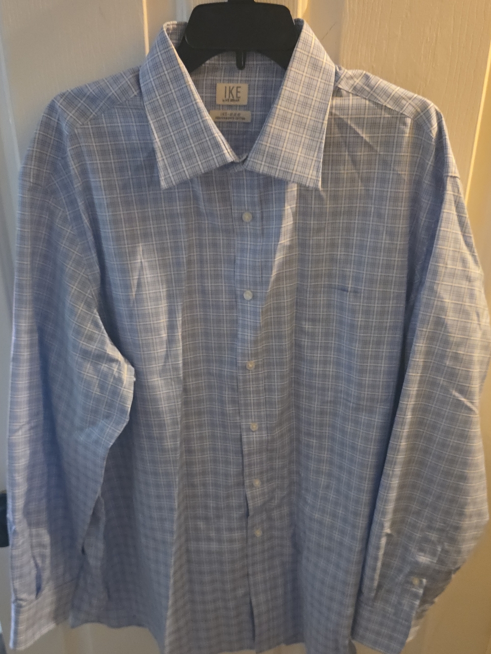 Ike Behar Light Blue Plaid Dress Shirt